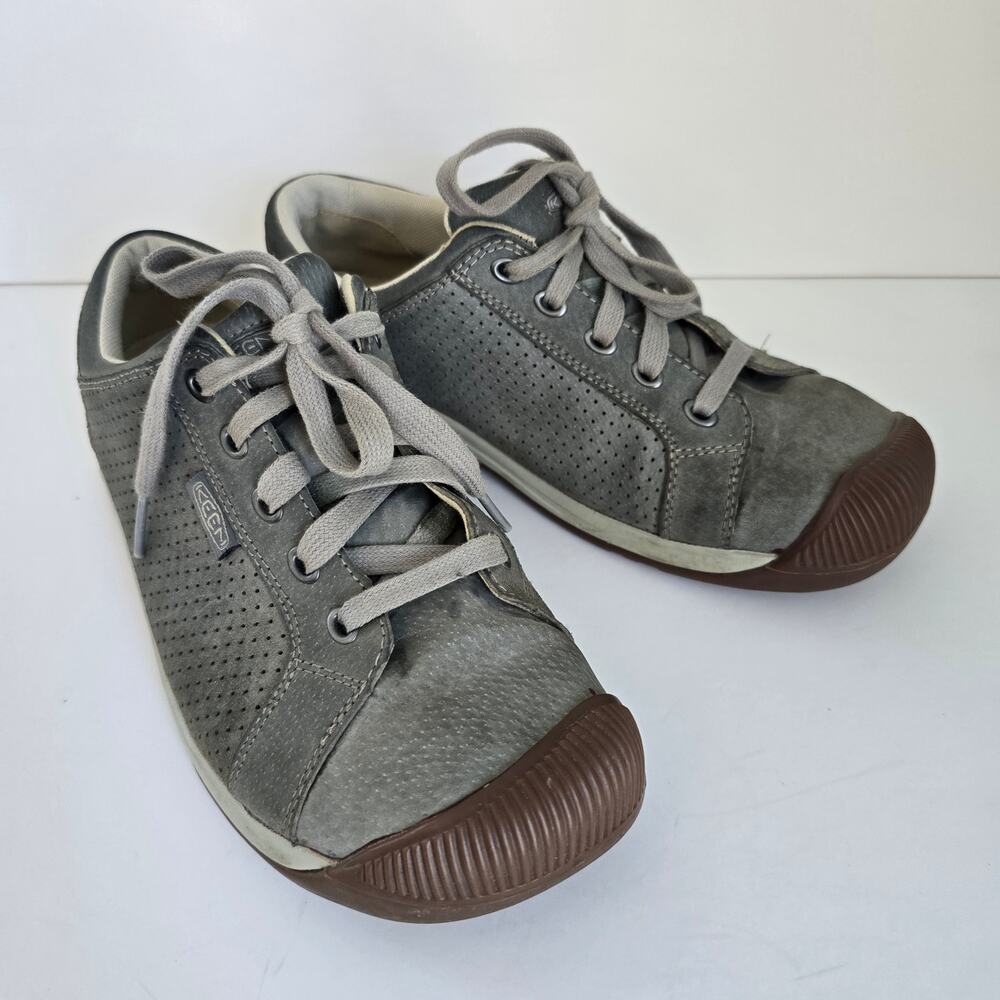 KEEN Reisen Perforated Suede Lace Up Shoes Women's 7.5 Green Casual Granola Girl